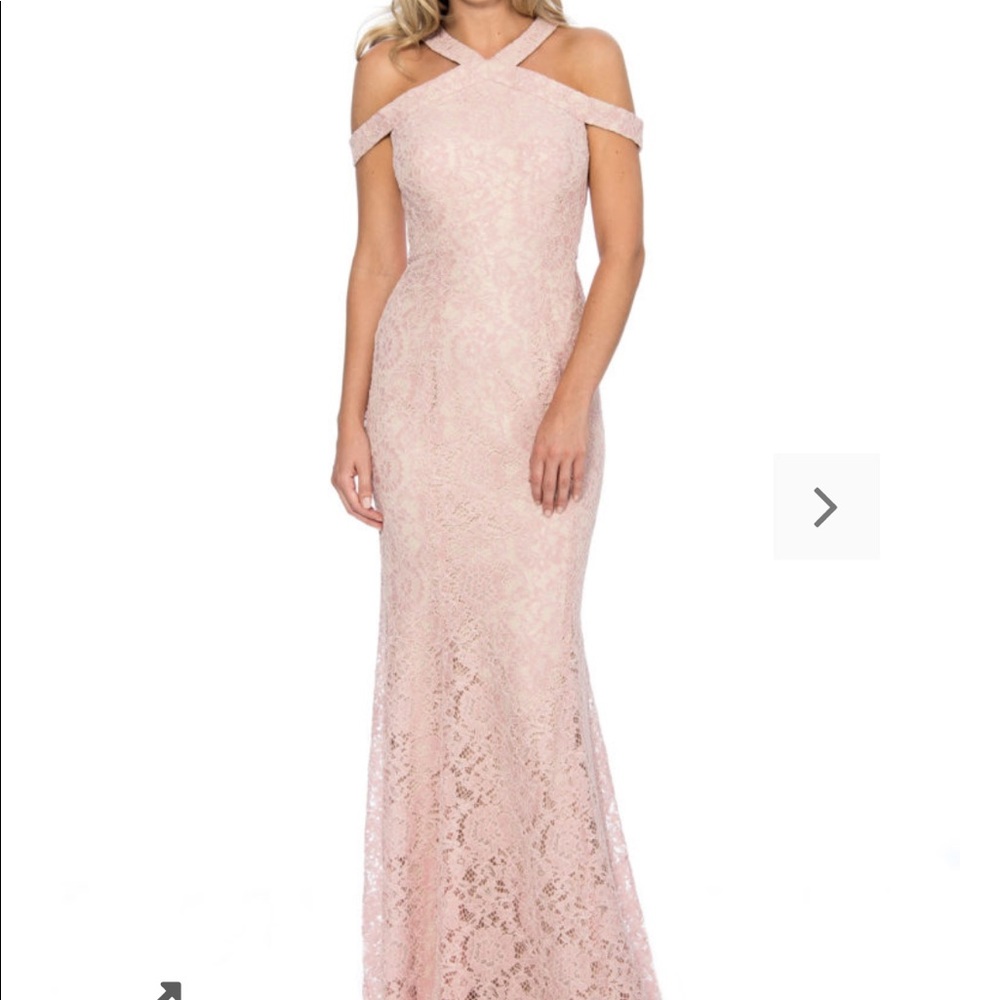 Blush pink lace dress